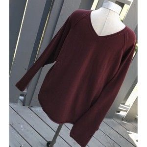 New Mens Kenneth Cole Reaction XL Sweater fine Knit Plum Cotton Blend